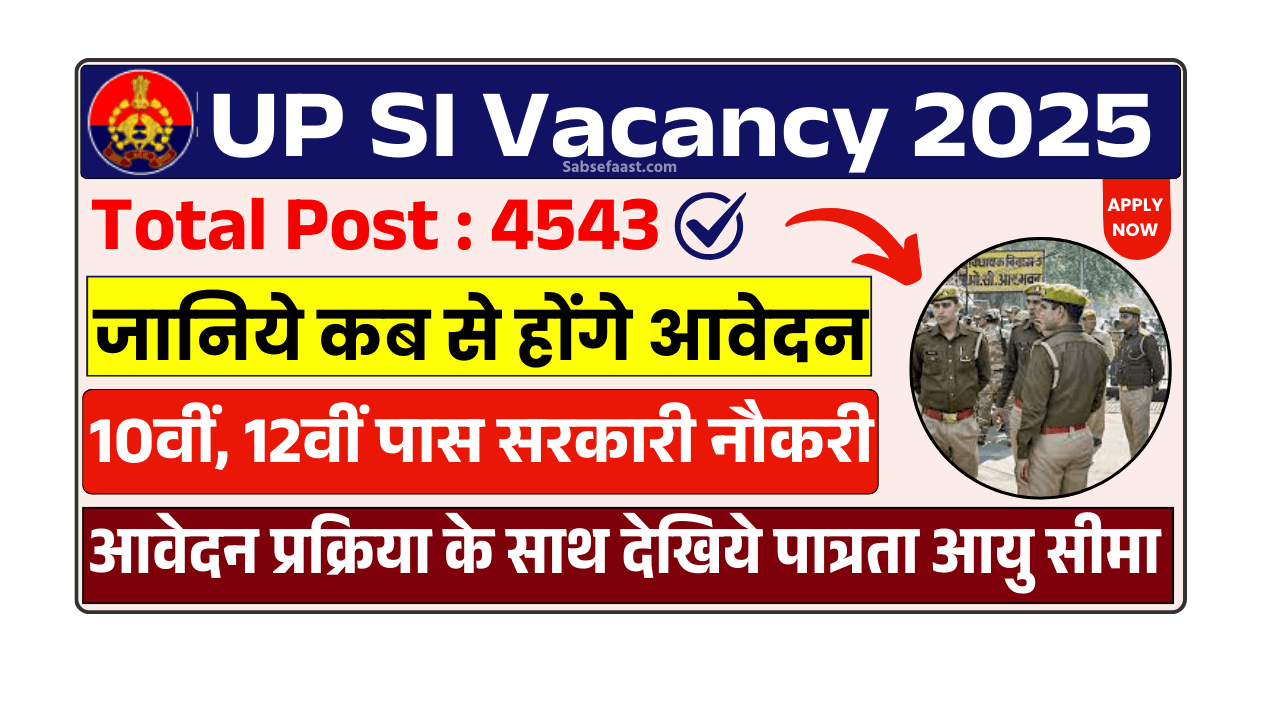 UP Police Sub Inspector SI Vacancy 2025