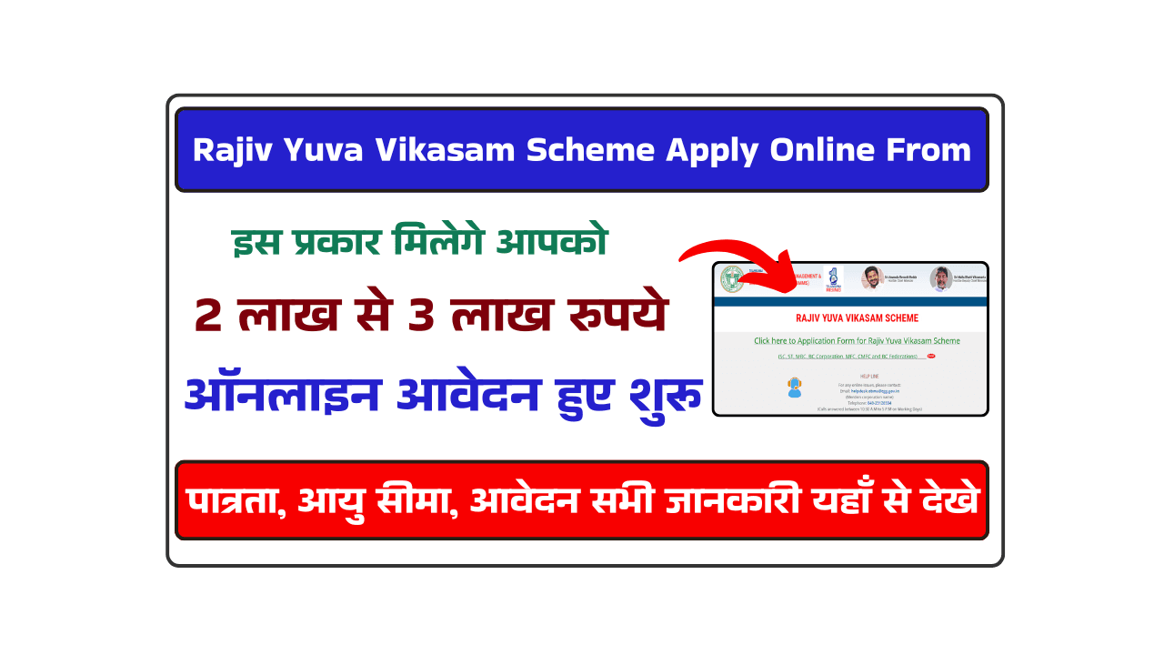 Rajiv Yuva Vikasam Scheme Apply Online From