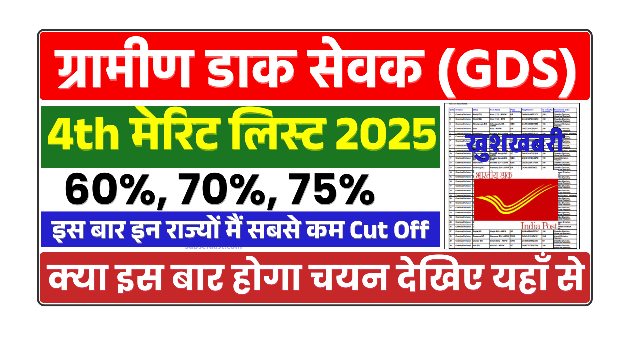 India Post GDS 4th Merit List 2025