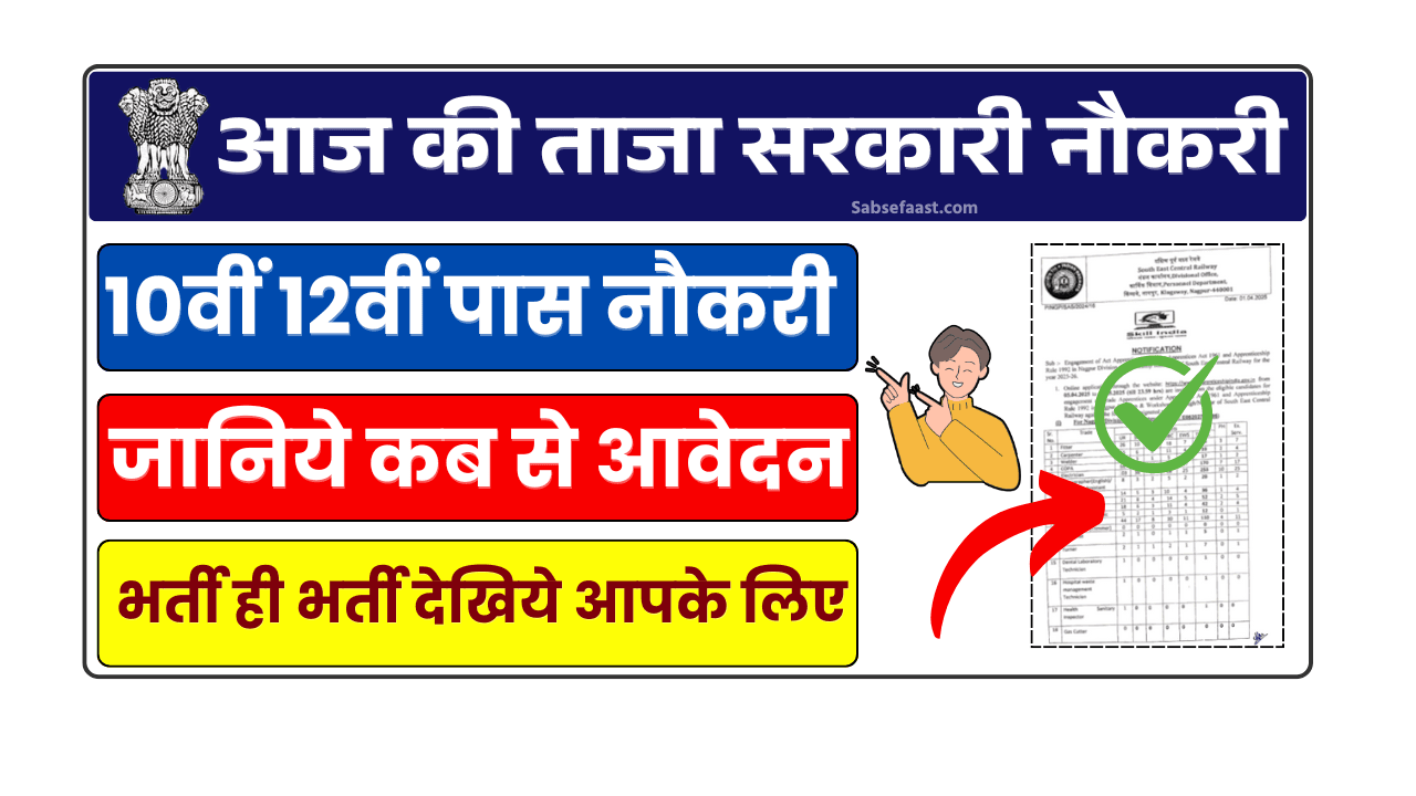 Today Sarkari Naukri List 2025