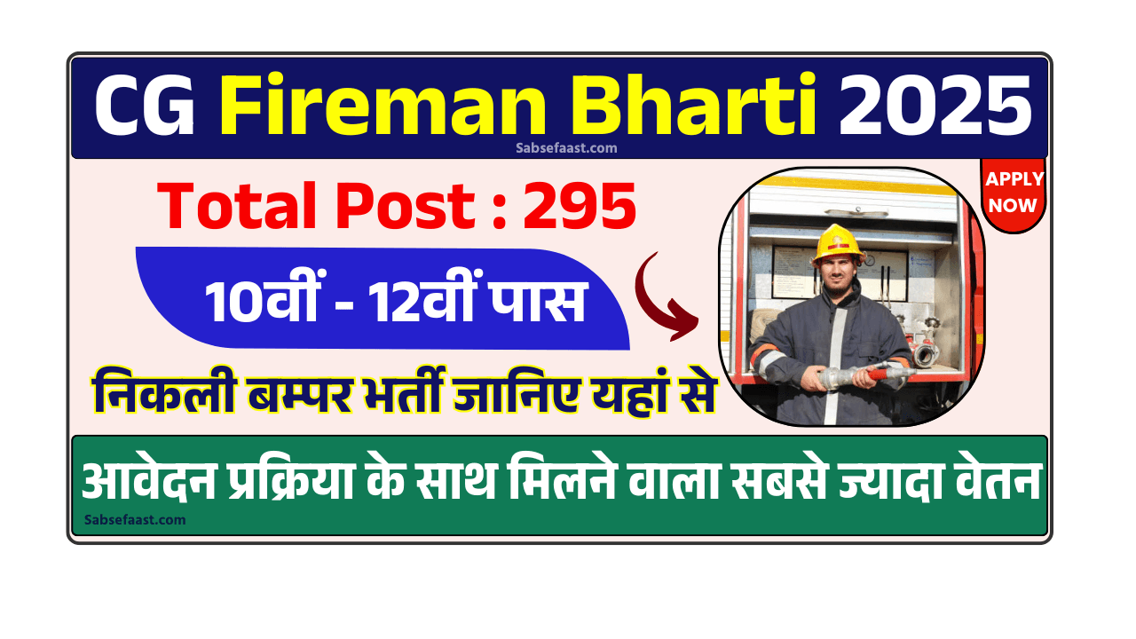 CG Fireman Bharti 2025 Online Form