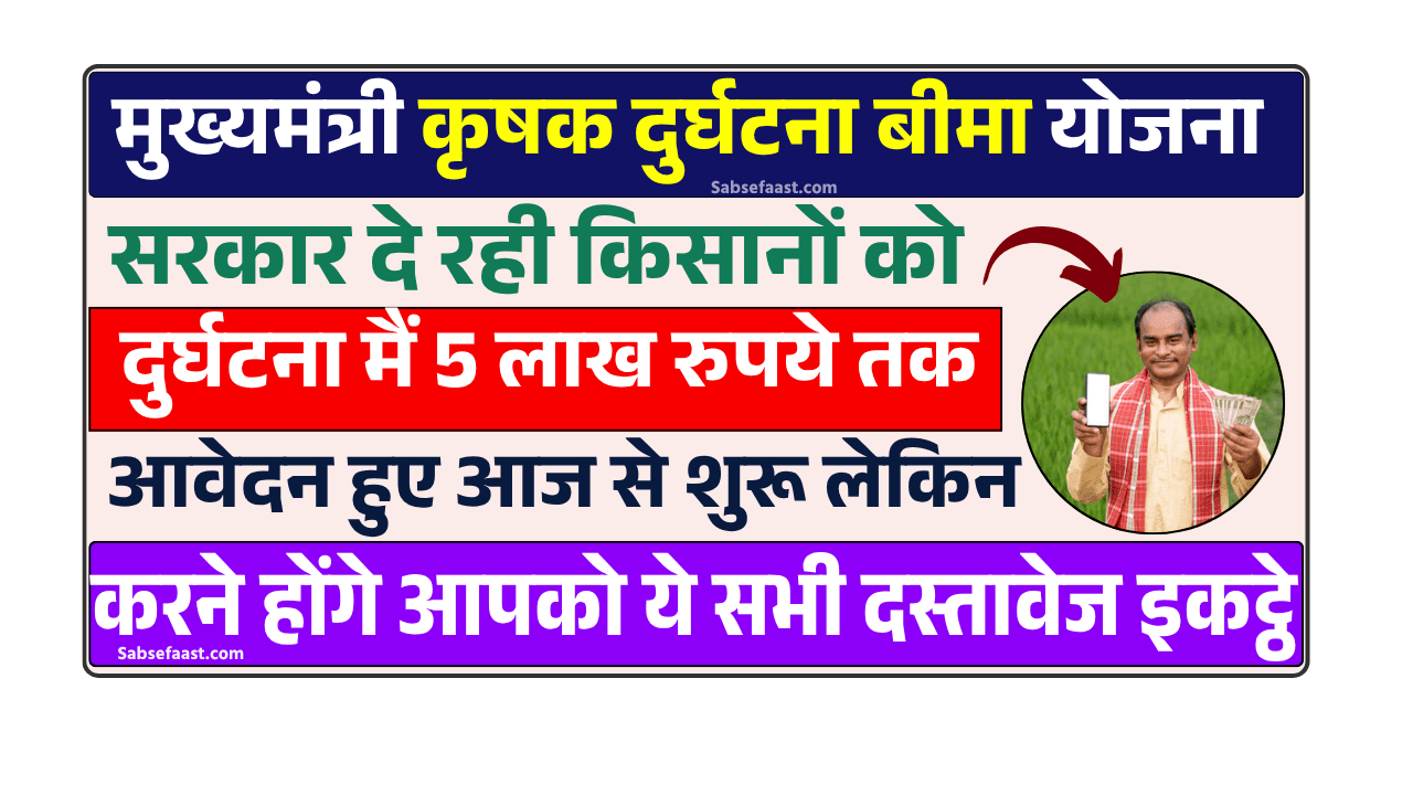 Mukhyamantri Krishak Durghatna Bima Yojana 2025