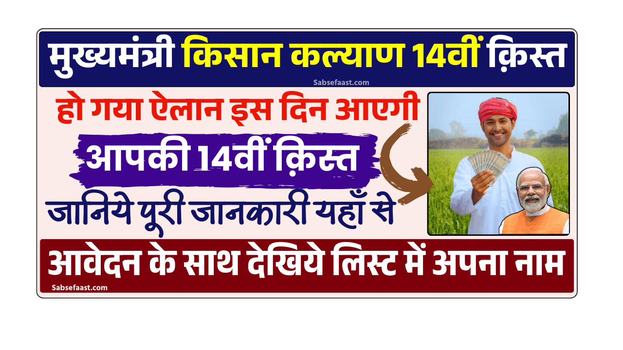 Mukhyamantri Kisan Kalyan Yojana 14th Installment 2025