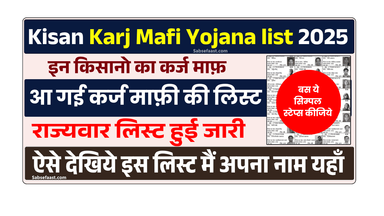 Kisan Karj Mafi Yojana List 2025